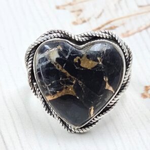 White Buffalo Copper Turquoise Size US 8 925 Sterling Silver Ring (REXT45-152)