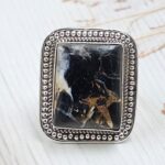 White Buffalo Copper Turquoise Size US 7 925 Sterling Silver Ring (REXT45-158)