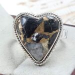 White Buffalo Copper Turquoise Size US 10 925 Sterling Silver Ring (REXT45-159)