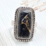 White Buffalo Copper Turquoise Size US 7 925 Sterling Silver Ring (REXT45-163)
