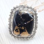 White Buffalo Copper Turquoise Size US 9 925 Sterling Silver Ring (REXT45-166)