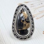 White Buffalo Copper Turquoise Size US 6 925 Sterling Silver Ring (REXT45-171)