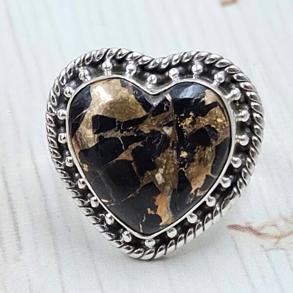 White Buffalo Copper Turquoise Size US 6 925 Sterling Silver Ring (REXT45-172)