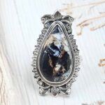 White Buffalo Copper Turquoise Size US 8 925 Sterling Silver Ring (REXT45-176)