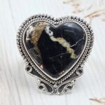 White Buffalo Copper Turquoise Size US 8 925 Sterling Silver Ring (REXT45-178)