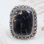 White Buffalo Copper Turquoise Size US 7 925 Sterling Silver Ring (REXT45-179)