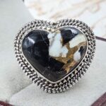 White Buffalo Copper Turquoise Size US 6 925 Sterling Silver Ring (REXT45-180)