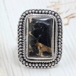 White Buffalo Copper Turquoise Size US 6 925 Sterling Silver Ring (REXT45-182)