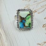 Peacock Dahlia Size US 9 925 Sterling Silver Ring (RS62-341)