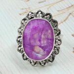 Pink Rainbow Moonstone Size US 8 925 Sterling Silver Ring (REXT58-20)