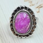 Pink Rainbow Moonstone Size US 8 925 Sterling Silver Ring (REXT58-25)