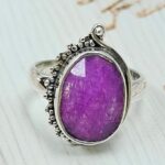 Pink Rainbow Moonstone Size US 7 925 Sterling Silver Ring (REXT58-33)