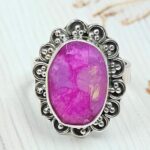 Pink Rainbow Moonstone Size US 8 925 Sterling Silver Ring (REXT58-34)