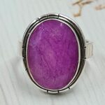Pink Rainbow Moonstone Size US 6 925 Sterling Silver Ring (REXT58-37)