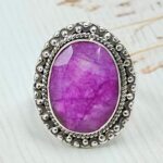 Pink Rainbow Moonstone Size US 9 925 Sterling Silver Ring (REXT58-40)