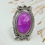 Pink Rainbow Moonstone Size US 8 925 Sterling Silver Ring (REXT58-41)