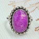 Pink Rainbow Moonstone Size US 8 925 Sterling Silver Ring (REXT58-42)