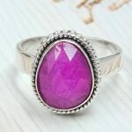 Pink Rainbow Moonstone Size US 7 925 Sterling Silver Ring (REXT58-47)