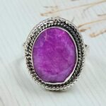 Pink Rainbow Moonstone Size US 8 925 Sterling Silver Ring (REXT58-52)