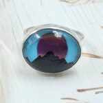 Aurora Opal Mountain Doublet Size US 8 925 Sterling Silver Ring (RS13-374)