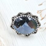 Aurora Opal Mountain Doublet Size US 9 925 Sterling Silver Ring (RS13-384)