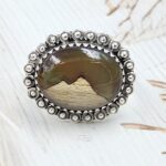 Aurora Opal Mountain Doublet Size US 9 925 Sterling Silver Ring (RS13-386)