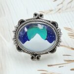 Aurora Opal Mountain Doublet Size US 8 925 Sterling Silver Ring (RS13-381)