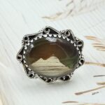Aurora Opal Mountain Doublet Adjustable 925 Sterling Silver Ring (RS13-301)