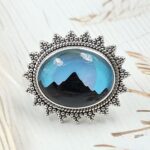 Aurora Opal Mountain Doublet Size US 7 925 Sterling Silver Ring (RS13-358)