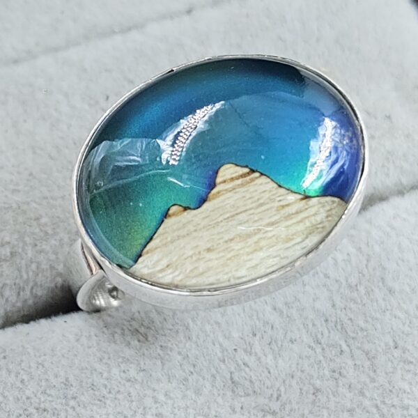 Aurora Opal Mountain Doublet Size US 9 925 Sterling Silver Ring (RS13-390) - Image 2