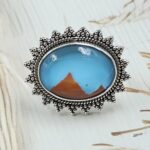 Aurora Opal Mountain Doublet Adjustable 925 Sterling Silver Ring (RS13-319)