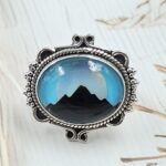 Aurora Opal Mountain Doublet Size US 8 925 Sterling Silver Ring (RS13-382)