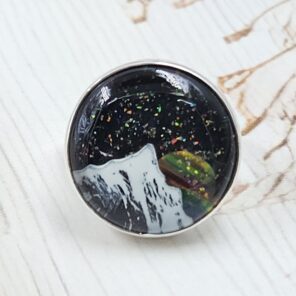 Aurora Opal Mountain Doublet Adjustable 925 Sterling Silver Ring (RS13-299)
