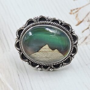 Aurora Opal Mountain Doublet Size US 7 925 Sterling Silver Ring (RS13-362)