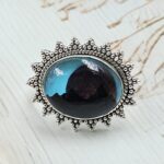 Aurora Opal Mountain Doublet Adjustable 925 Sterling Silver Ring (RS13-317)