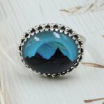 Aurora Opal Mountain Doublet Size US 10 925 Sterling Silver Ring (RS13-401)