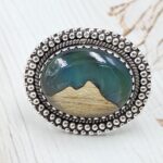 Aurora Opal Mountain Doublet Adjustable 925 Sterling Silver Ring (RS13-315)