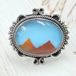 Aurora Opal Mountain Doublet Adjustable 925 Sterling Silver Ring (RS13-298)