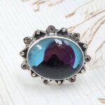 Aurora Opal Mountain Doublet Adjustable 925 Sterling Silver Ring (RS13-306)