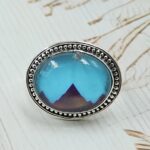 Aurora Opal Mountain Doublet Adjustable 925 Sterling Silver Ring (RS13-297)