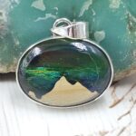 Aurora Opal Mountain Doublet 1.25" 925 Sterling Silver Pendant (RS78-7)