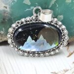 Aurora Opal Mountain Doublet 1.25" 925 Sterling Silver Pendant (RS78-78)