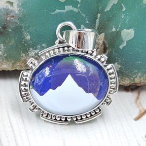 Aurora Opal Mountain Doublet 1.25" 925 Sterling Silver Pendant (RS78-63)