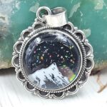Aurora Opal Mountain Doublet 1.25" 925 Sterling Silver Pendant (RS78-19)
