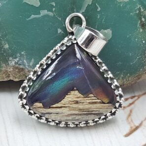 Aurora Opal Mountain Doublet 1.25" 925 Sterling Silver Pendant (RS78-61)