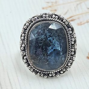 Teal Kyanite Size US 8 925 Sterling Silver Ring (RS49-14)