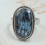 Teal Kyanite Size US 8 925 Sterling Silver Ring (RS49-17)