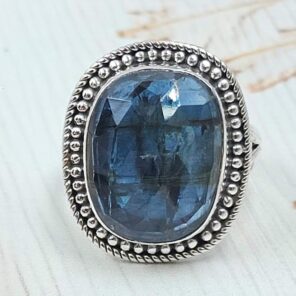 Teal Kyanite Size US 8 925 Sterling Silver Ring (RS49-20)