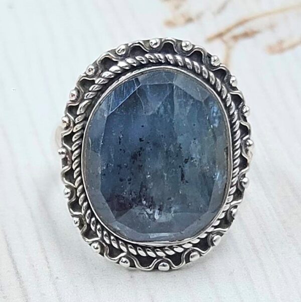 Teal Kyanite Size US 7 925 Sterling Silver Ring (RS49-22)