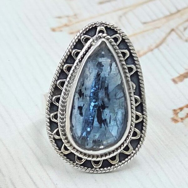 Teal Kyanite Size US 7 925 Sterling Silver Ring (RS49-24)